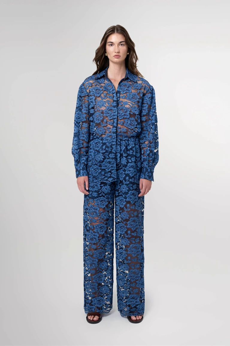 Anna Washed Indigo Lace Pants