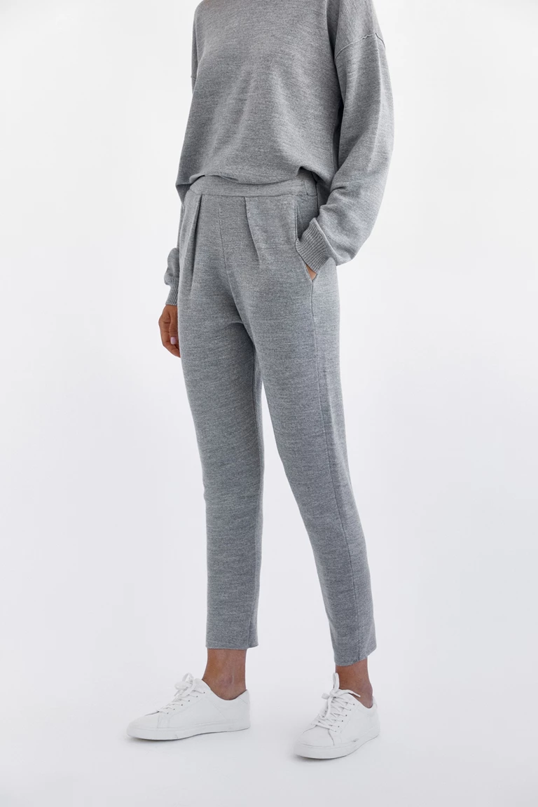 Light Grey Wool Joggers