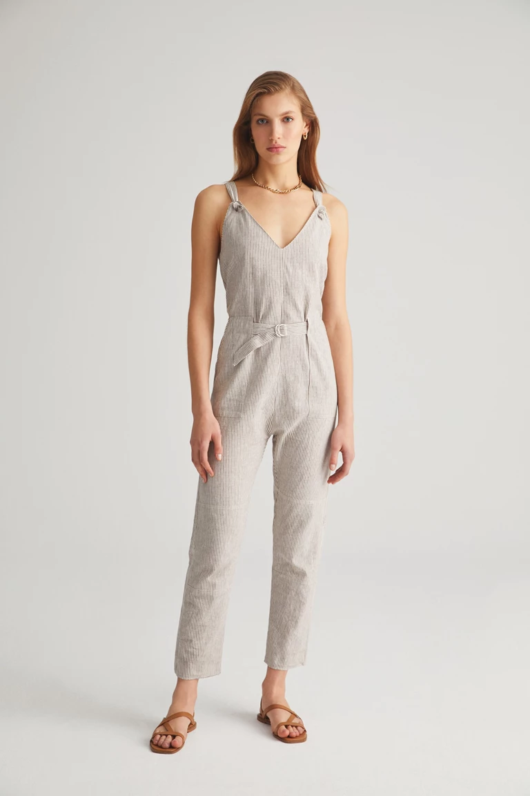 Linen Pinstripe Jumpsuit