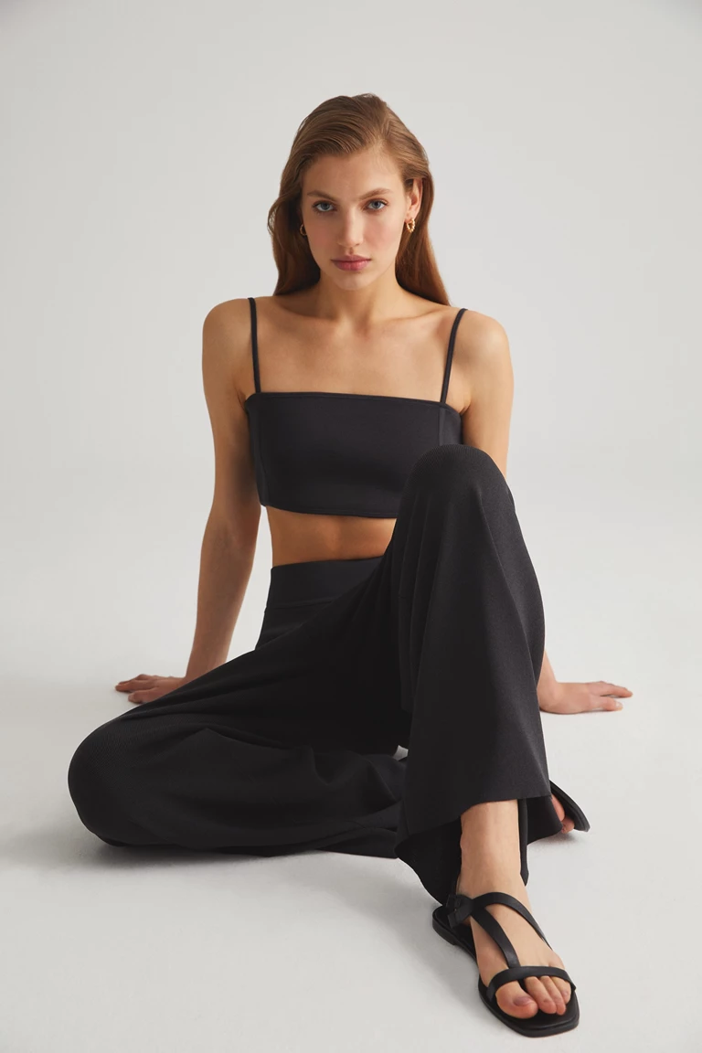 Smoke Grey Crop Top