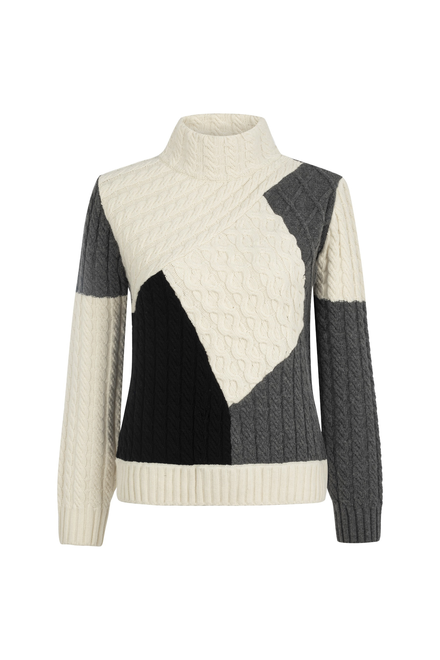 Victoria Monochrome Patchwork Cashmere Sweater Labeca London - Labeca ...