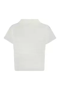 Ecru Textured Polo T-Shirt