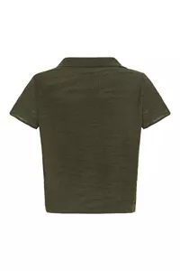 Khaki Textured Polo T-Shirt