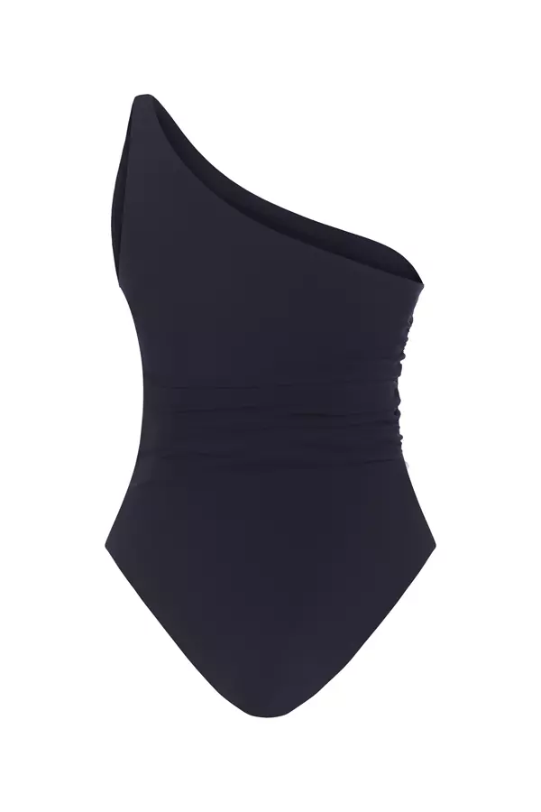 Navy One Shoulder Swimsuit